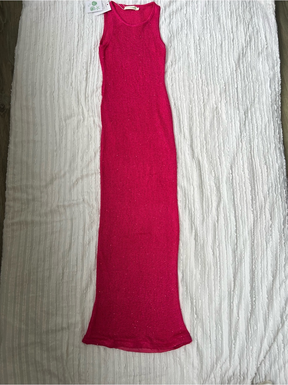 Asta Resort Sleeveless Hot Pink Maxi Dress with Subtle Sparkle
